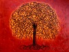 ARBRE DE VIE Rouge:orange 80 x 100cm