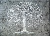 ARBRE DE VIE Gris&Blanc 110 x 90cm